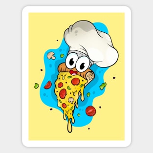 Cute pizza chef. Sticker